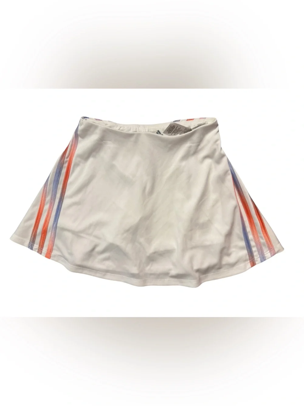adidas White Circle Skirt with Orange and Lavender Side Stripes